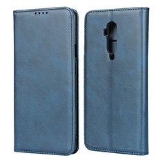 Custodia Portafoglio In Pelle Cover con Supporto T06 per OnePlus 7T Pro Blu