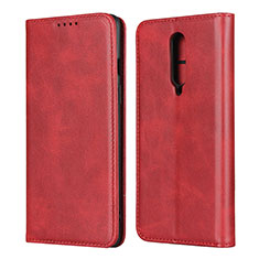 Custodia Portafoglio In Pelle Cover con Supporto T06 per OnePlus 8 Rosso