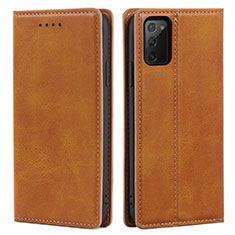 Custodia Portafoglio In Pelle Cover con Supporto T06 per Samsung Galaxy Note 20 5G Marrone Chiaro