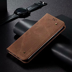 Custodia Portafoglio In Pelle Cover con Supporto T06 per Xiaomi Mi 10 Pro Marrone