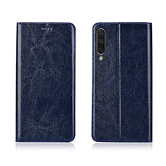 Custodia Portafoglio In Pelle Cover con Supporto T06 per Xiaomi Mi A3 Blu