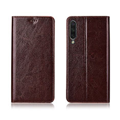 Custodia Portafoglio In Pelle Cover con Supporto T06 per Xiaomi Mi A3 Marrone