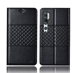 Custodia Portafoglio In Pelle Cover con Supporto T06 per Xiaomi Mi Note 10 Nero