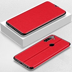 Custodia Portafoglio In Pelle Cover con Supporto T06 per Xiaomi Redmi Note 8 (2021) Rosso