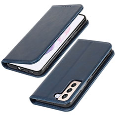 Custodia Portafoglio In Pelle Cover con Supporto T06D per Samsung Galaxy S21 5G Blu
