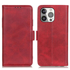 Custodia Portafoglio In Pelle Cover con Supporto T07 per Apple iPhone 13 Pro Rosso