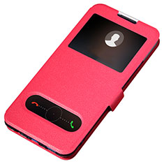 Custodia Portafoglio In Pelle Cover con Supporto T07 per Huawei Honor View 20 Rosso