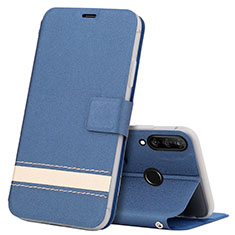 Custodia Portafoglio In Pelle Cover con Supporto T07 per Huawei P30 Lite Blu