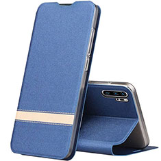 Custodia Portafoglio In Pelle Cover con Supporto T07 per Huawei P30 Pro Blu