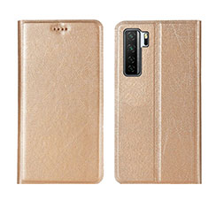 Custodia Portafoglio In Pelle Cover con Supporto T07 per Huawei P40 Lite 5G Oro