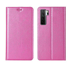 Custodia Portafoglio In Pelle Cover con Supporto T07 per Huawei P40 Lite 5G Rosa