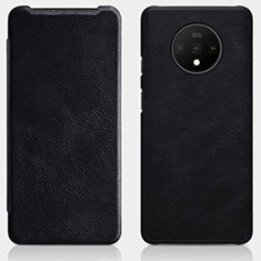 Custodia Portafoglio In Pelle Cover con Supporto T07 per OnePlus 7T Nero