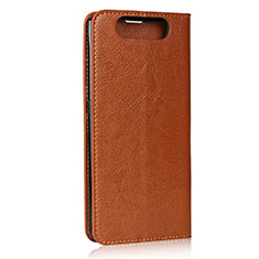 Custodia Portafoglio In Pelle Cover con Supporto T07 per Samsung Galaxy A80 Arancione