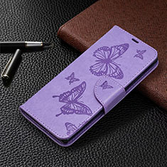 Custodia Portafoglio In Pelle Cover con Supporto T07 per Samsung Galaxy Note 20 5G Viola