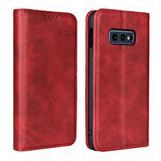 Custodia Portafoglio In Pelle Cover con Supporto T07 per Samsung Galaxy S10e Rosso