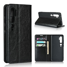 Custodia Portafoglio In Pelle Cover con Supporto T07 per Xiaomi Mi Note 10 Pro Nero