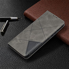 Custodia Portafoglio In Pelle Cover con Supporto T07 per Xiaomi Redmi 9AT Grigio