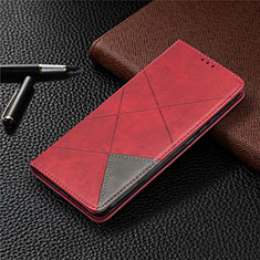 Custodia Portafoglio In Pelle Cover con Supporto T07 per Xiaomi Redmi 9AT Rosso