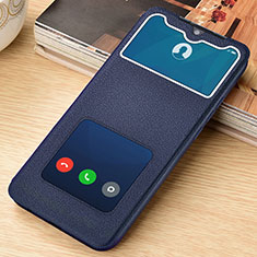 Custodia Portafoglio In Pelle Cover con Supporto T07 per Xiaomi Redmi Note 8 Blu