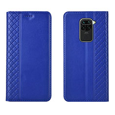 Custodia Portafoglio In Pelle Cover con Supporto T07 per Xiaomi Redmi Note 9 Blu