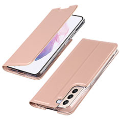 Custodia Portafoglio In Pelle Cover con Supporto T07D per Samsung Galaxy S21 5G Oro Rosa