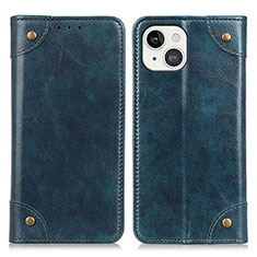 Custodia Portafoglio In Pelle Cover con Supporto T08 per Apple iPhone 13 Mini Blu