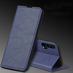 Custodia Portafoglio In Pelle Cover con Supporto T08 per Huawei Honor 20 Pro Blu