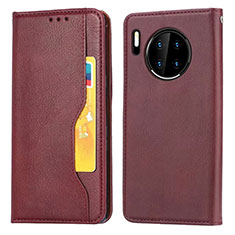 Custodia Portafoglio In Pelle Cover con Supporto T08 per Huawei Mate 30 Pro 5G Rosso Rosa