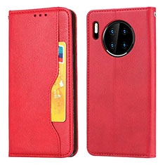 Custodia Portafoglio In Pelle Cover con Supporto T08 per Huawei Mate 30 Pro Rosso