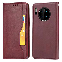 Custodia Portafoglio In Pelle Cover con Supporto T08 per Huawei Mate 30 Pro Rosso Rosa