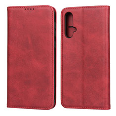 Custodia Portafoglio In Pelle Cover con Supporto T08 per Huawei Nova 5 Rosso