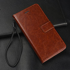 Custodia Portafoglio In Pelle Cover con Supporto T08 per Huawei P20 Lite (2019) Marrone