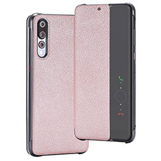 Custodia Portafoglio In Pelle Cover con Supporto T08 per Huawei P20 Pro Oro Rosa