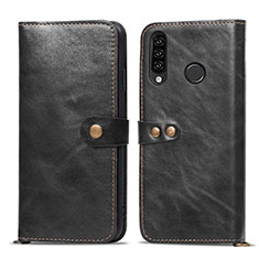 Custodia Portafoglio In Pelle Cover con Supporto T08 per Huawei P30 Lite New Edition Nero