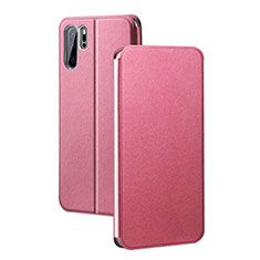 Custodia Portafoglio In Pelle Cover con Supporto T08 per Huawei P30 Pro Rosa