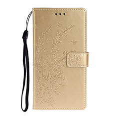 Custodia Portafoglio In Pelle Cover con Supporto T08 per Huawei P40 Pro Oro