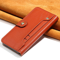 Custodia Portafoglio In Pelle Cover con Supporto T08 per Oppo Find X2 Pro Arancione