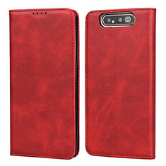 Custodia Portafoglio In Pelle Cover con Supporto T08 per Samsung Galaxy A90 4G Rosso