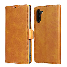 Custodia Portafoglio In Pelle Cover con Supporto T08 per Samsung Galaxy Note 10 5G Arancione