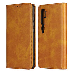 Custodia Portafoglio In Pelle Cover con Supporto T08 per Xiaomi Mi Note 10 Arancione