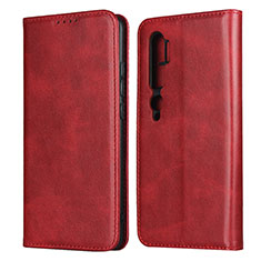 Custodia Portafoglio In Pelle Cover con Supporto T08 per Xiaomi Mi Note 10 Pro Rosso
