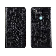 Custodia Portafoglio In Pelle Cover con Supporto T08 per Xiaomi Redmi Note 8 Nero