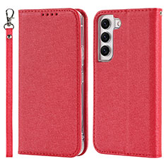 Custodia Portafoglio In Pelle Cover con Supporto T08D per Samsung Galaxy S21 5G Rosso