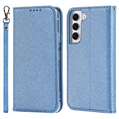 Custodia Portafoglio In Pelle Cover con Supporto T08D per Samsung Galaxy S21 FE 5G Blu