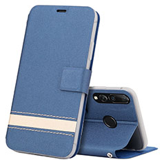 Custodia Portafoglio In Pelle Cover con Supporto T09 per Huawei Honor 20 Lite Blu