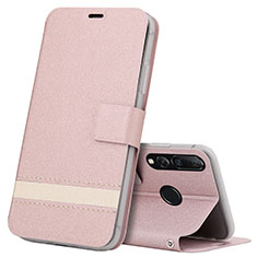 Custodia Portafoglio In Pelle Cover con Supporto T09 per Huawei Honor 20i Oro Rosa