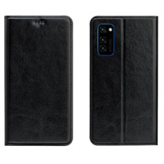 Custodia Portafoglio In Pelle Cover con Supporto T09 per Huawei Honor V30 Pro 5G Nero