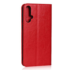 Custodia Portafoglio In Pelle Cover con Supporto T09 per Huawei Nova 5 Pro Rosso