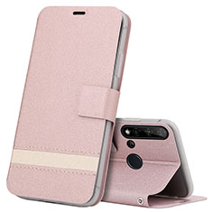 Custodia Portafoglio In Pelle Cover con Supporto T09 per Huawei P20 Lite (2019) Oro Rosa