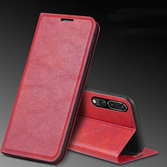 Custodia Portafoglio In Pelle Cover con Supporto T09 per Huawei P20 Pro Rosso